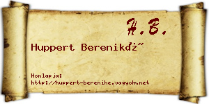 Huppert Bereniké névjegykártya